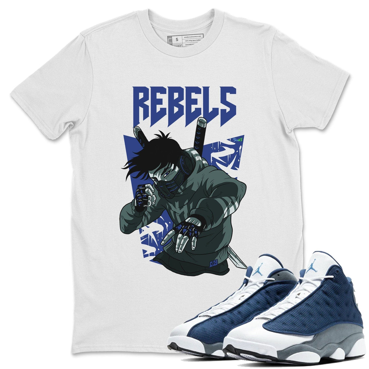 Jordan 13 Flint Sneaker Matching T-Shirt Rebels Sneaker Tees Jordan 13 Flint Sneaker Release Tees Crew Neck Tees