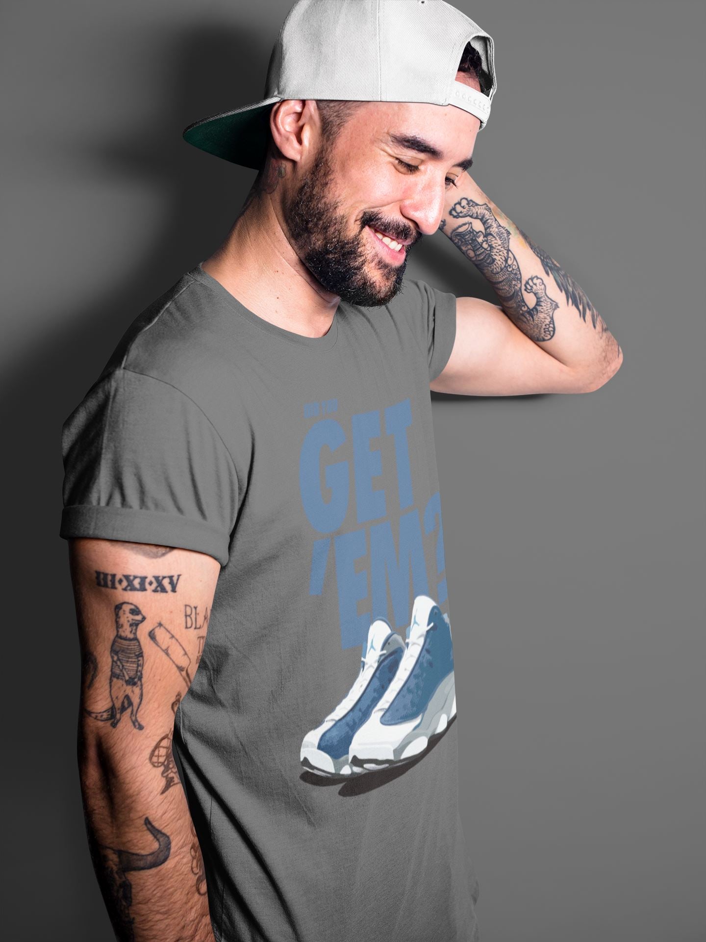 Jordan 13 Flint Sneaker Matching T-Shirt Did You Get Em SNRT Sneaker Tees Jordan 13 Flint Drip Gear Zone Crew Neck Tees