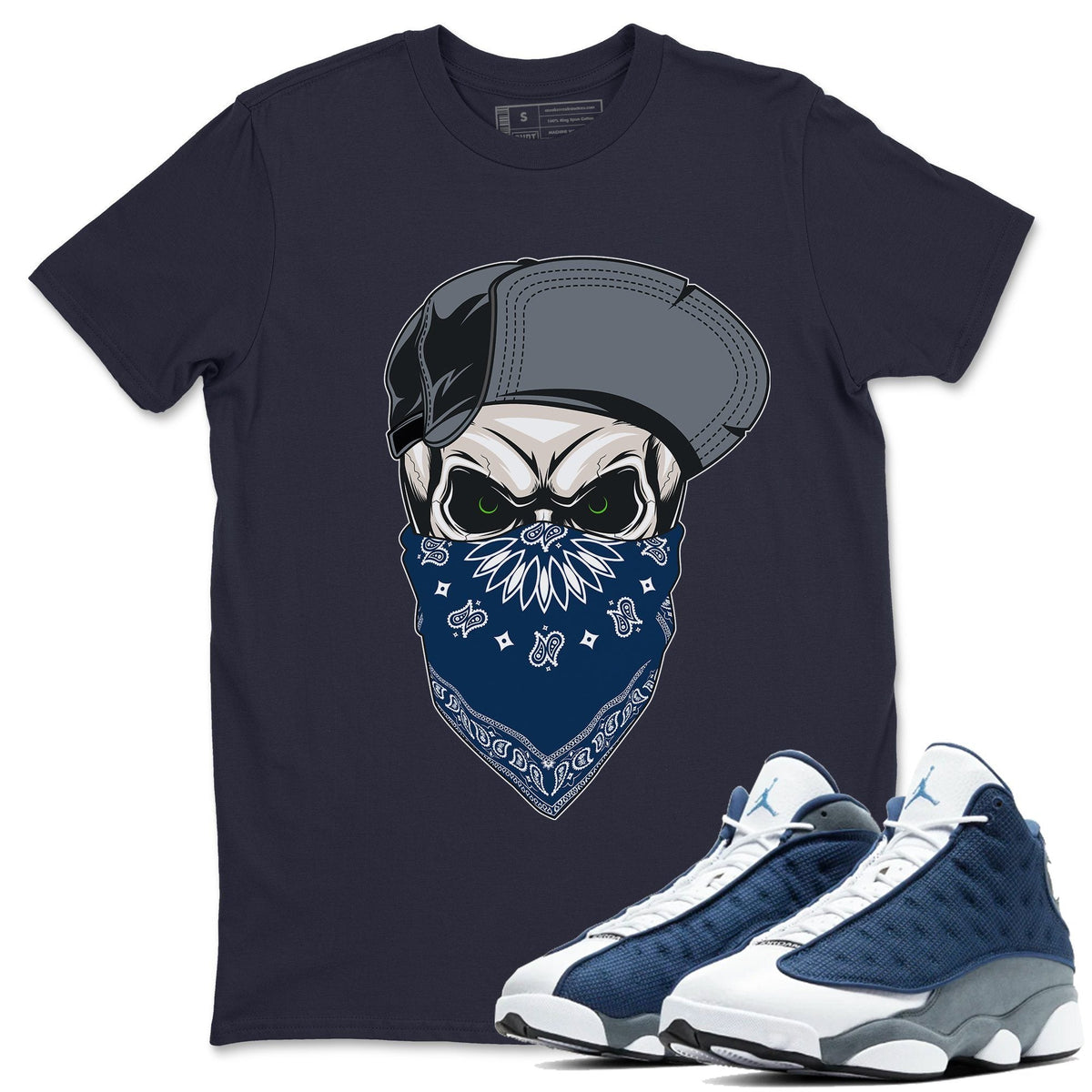 Jordan 13 Flint Sneaker Matching T-Shirt Skull Hat Mask Sneaker Tees Jordan 13 Flint Sneaker Release Tees Crew Neck Tees