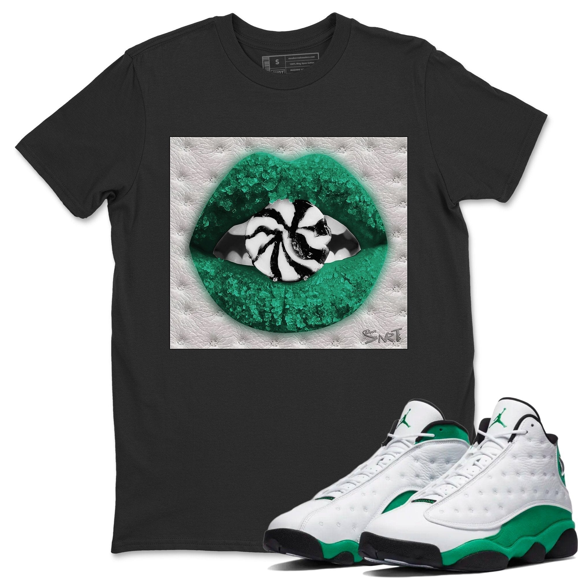 Jordan 13 Lucky Green Shirt To Match Jordans Lips Candy Sneaker Tees Jordan 13 Lucky Green Drip Gear Zone Sneaker Matching Clothing Unisex Shirts