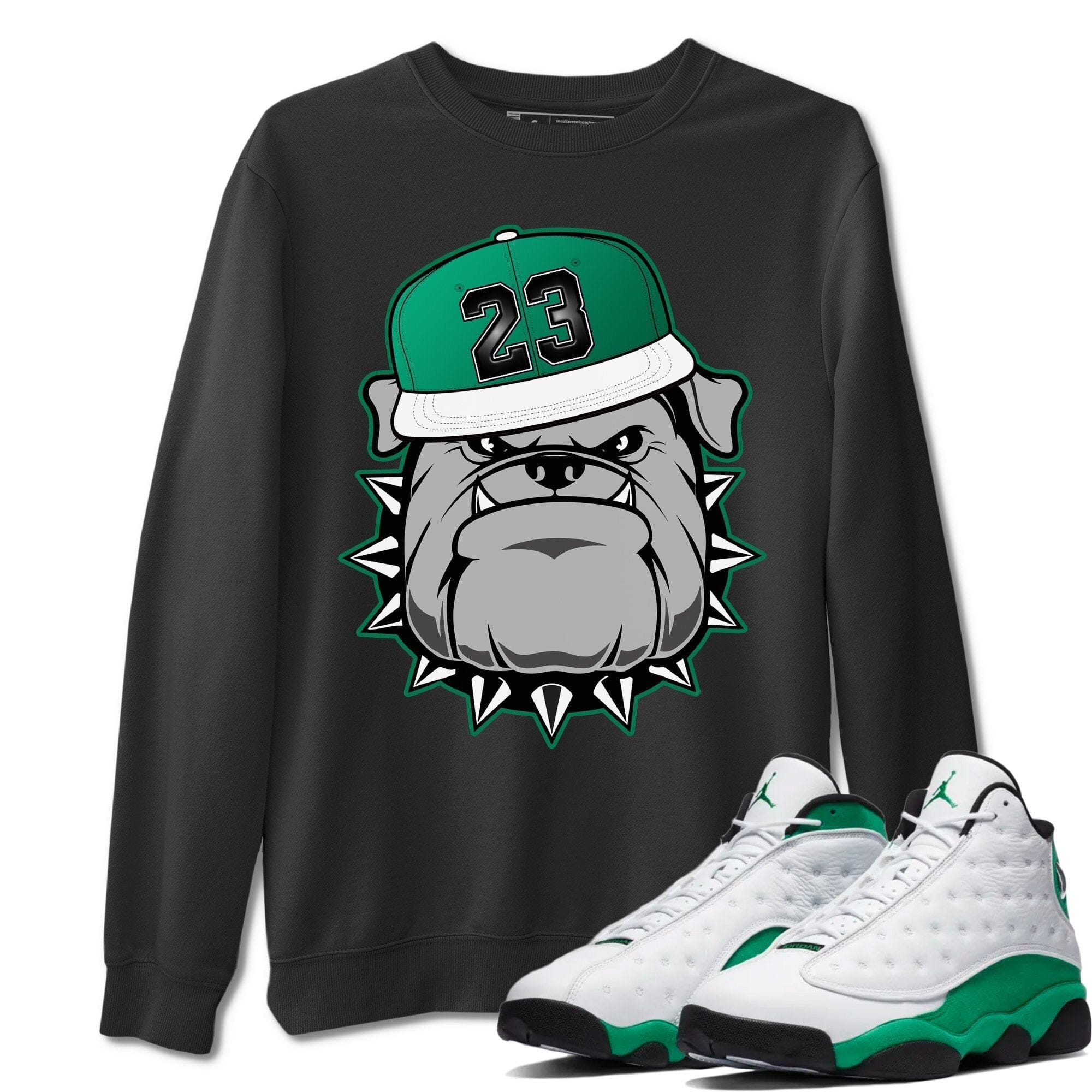 Jordan 13 Lucky Green Shirt To Match Jordans English Bulldog Sneaker Tees Jordan 13 Lucky Green Drip Gear Zone Sneaker Matching Clothing Unisex Shirts