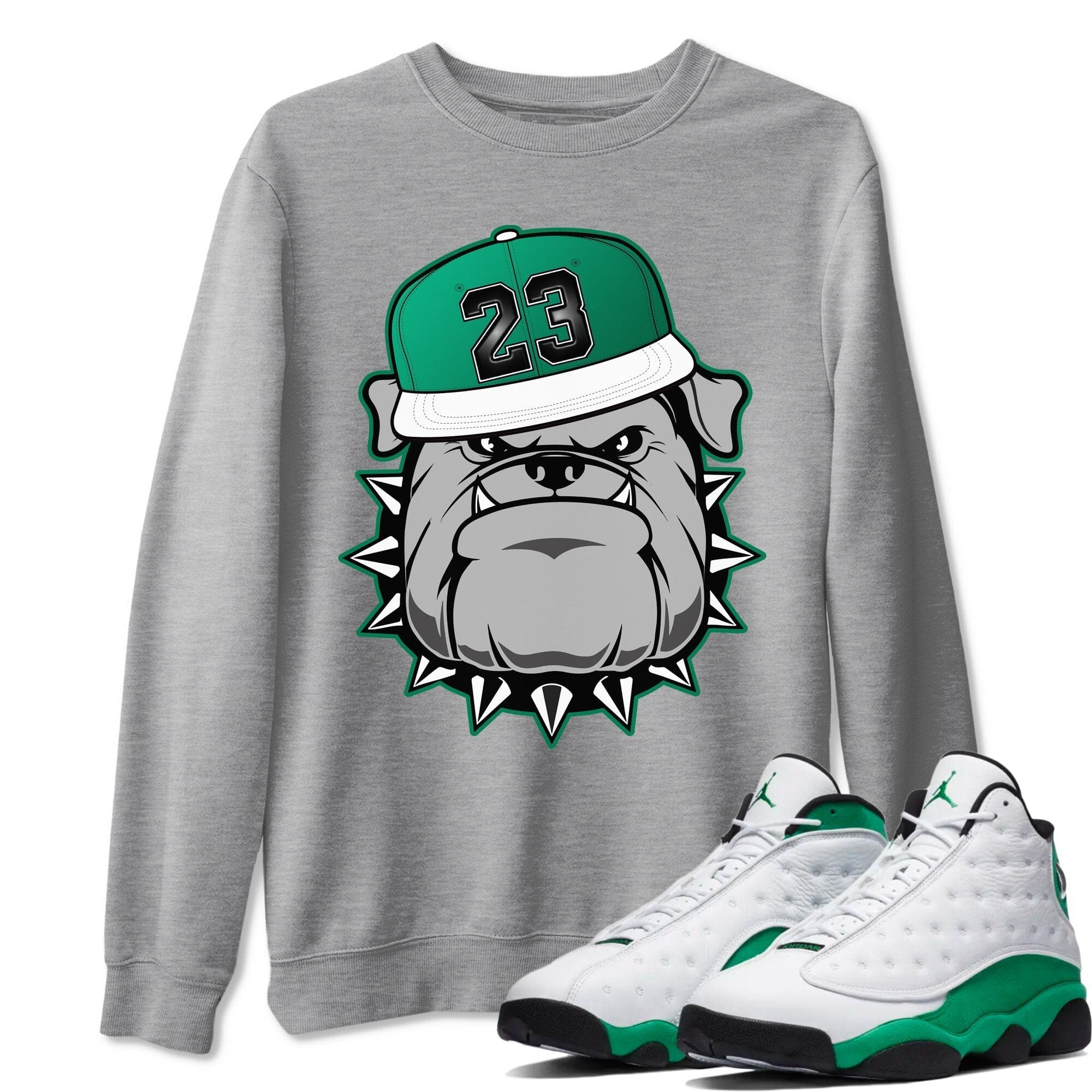 Jordan 13 Lucky Green Shirt To Match Jordans English Bulldog Sneaker Tees Jordan 13 Lucky Green Drip Gear Zone Sneaker Matching Clothing Unisex Shirts