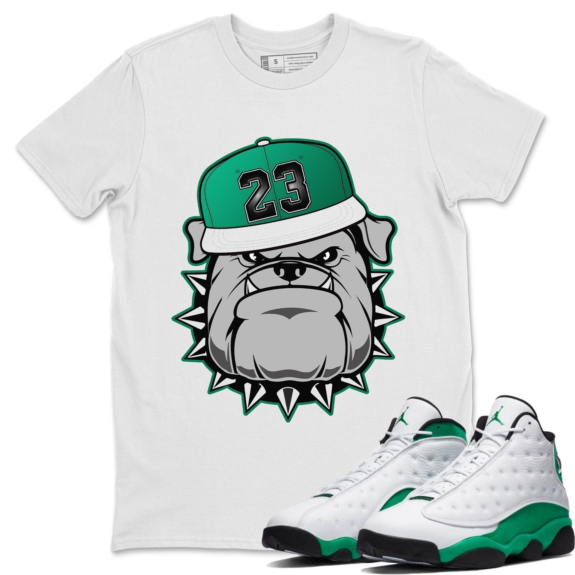Jordan 13 Lucky Green Shirt To Match Jordans English Bulldog Sneaker Tees Jordan 13 Lucky Green Drip Gear Zone Sneaker Matching Clothing Unisex Shirts