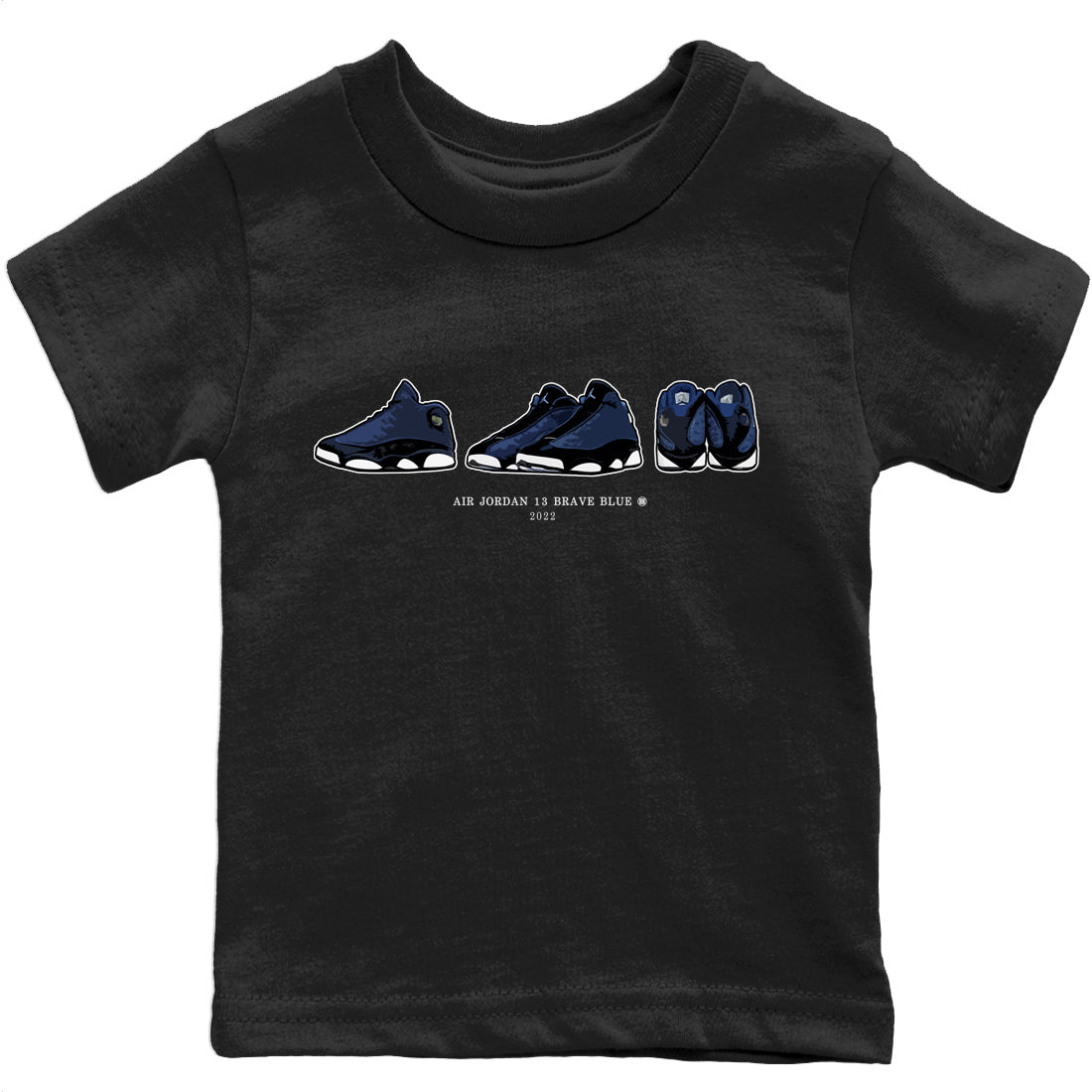 Jordan 13 Brave Blue Sneaker Matching T-Shirt Air Jordan 13 Prelude Sneaker Tees Jordan 13 Brave Blue Sneaker Release Tees Kids Shirts