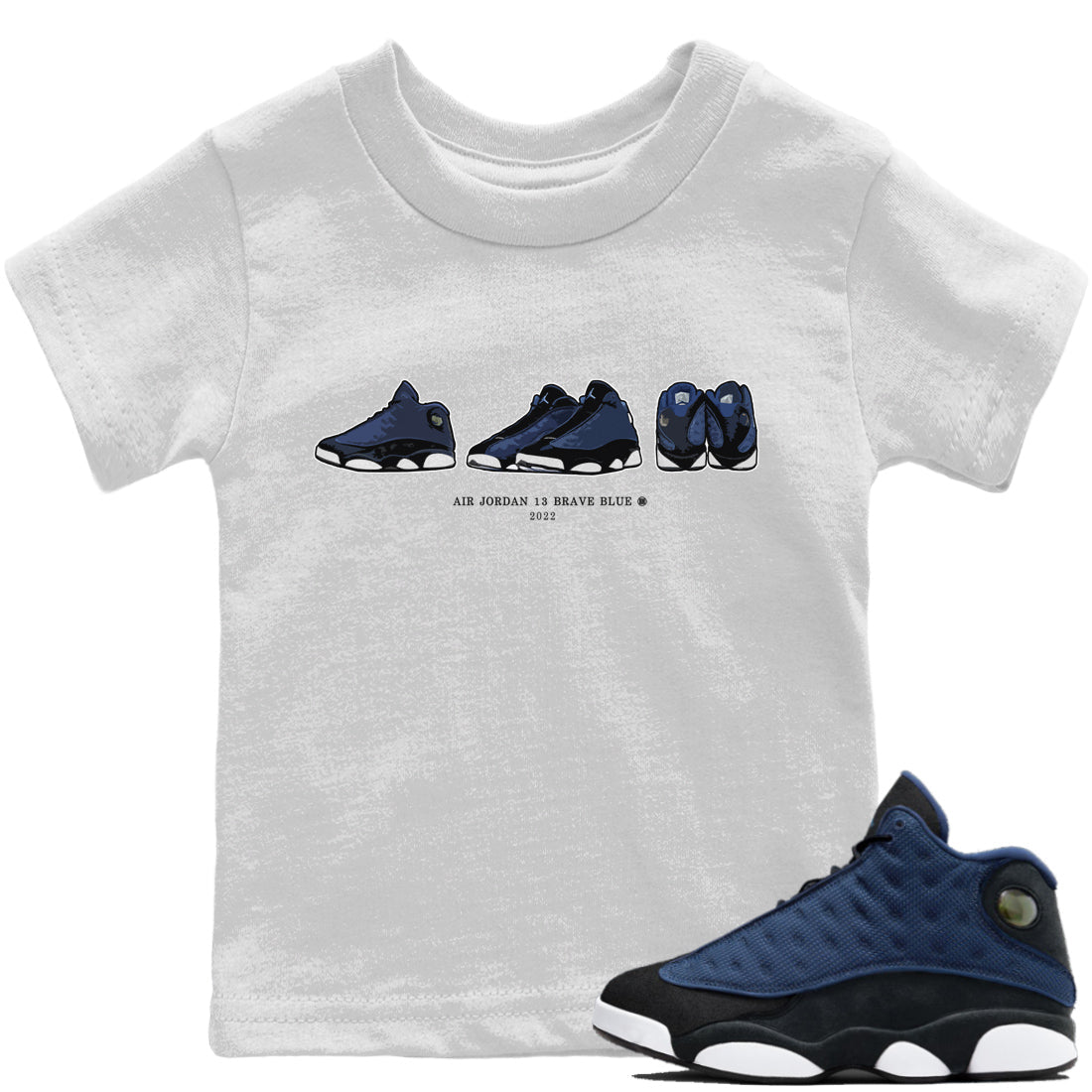 Jordan 13 Brave Blue Sneaker Matching T-Shirt Air Jordan 13 Prelude Sneaker Tees Jordan 13 Brave Blue Sneaker Release Tees Kids Shirts