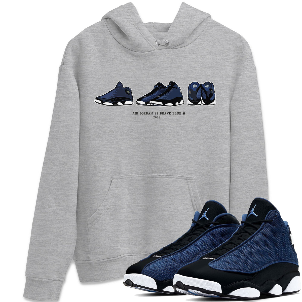 Jordan 13 Brave Blue Sneaker Matching T-Shirt Air Jordan 13 Prelude Sneaker Tees Jordan 13 Brave Blue Sneaker Release Tees Crew Neck Tees