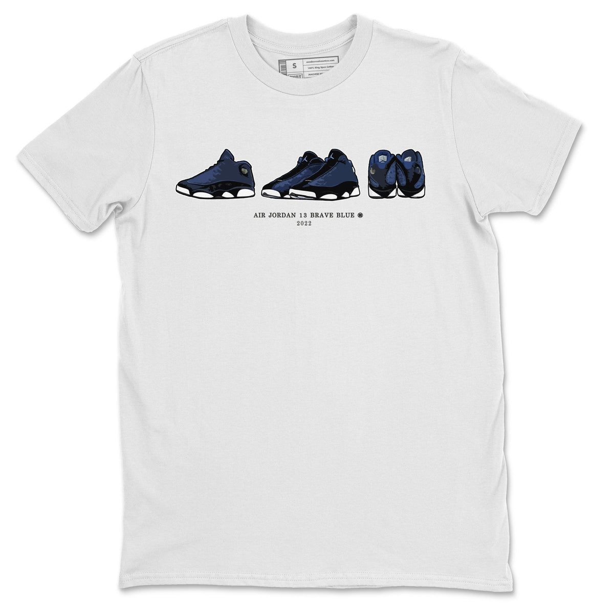 Jordan 13 Brave Blue Sneaker Matching T-Shirt Air Jordan 13 Prelude Sneaker Tees Jordan 13 Brave Blue Sneaker Release Tees Crew Neck Tees