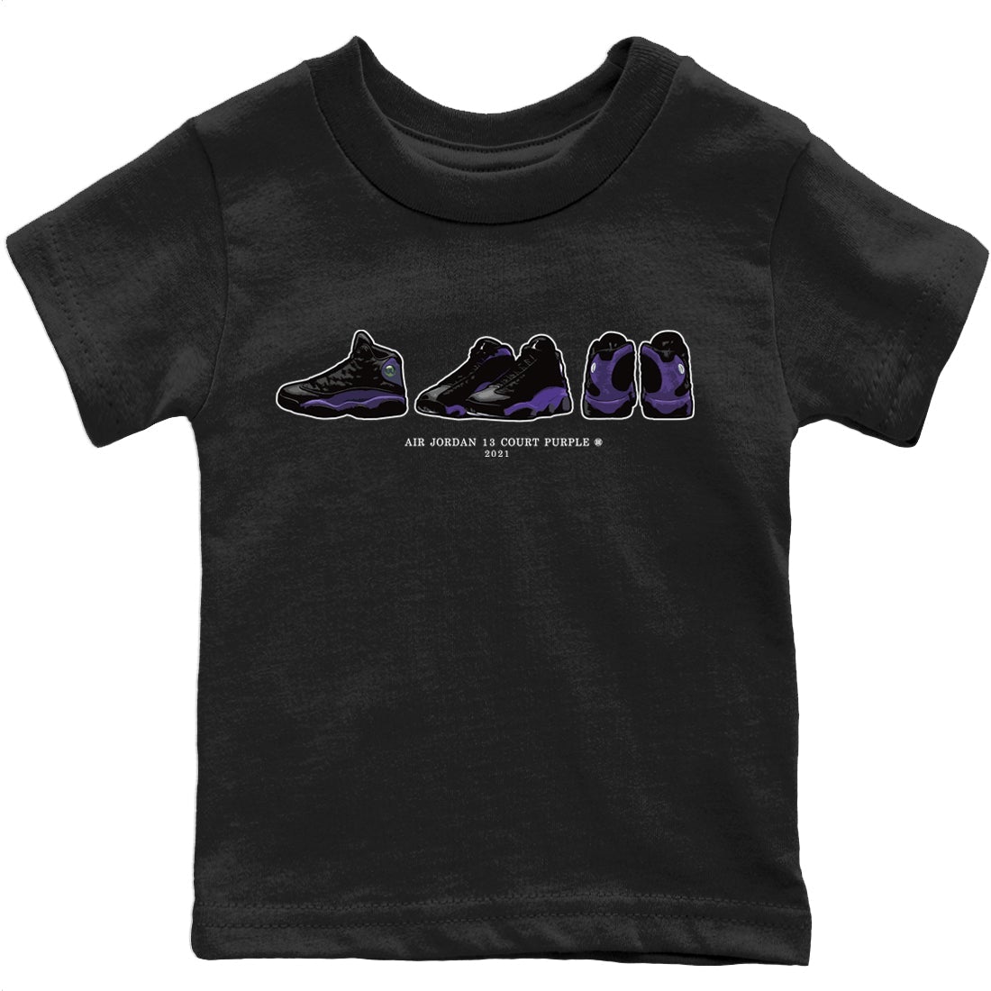 Jordan 13 Court Purple Sneaker Matching T-Shirt Air Jordan 13 Prelude Sneaker Tees Jordan 13 Court Purple Sneaker Release Tees Kids Shirts