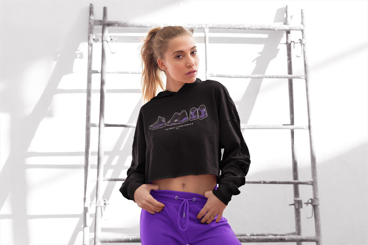 Jordan 13 Court Purple Sneaker Matching T-Shirt Air Jordan 13 Prelude Sneaker Tees Jordan 13 Court Purple Sneaker Release Tees Women's Shirts