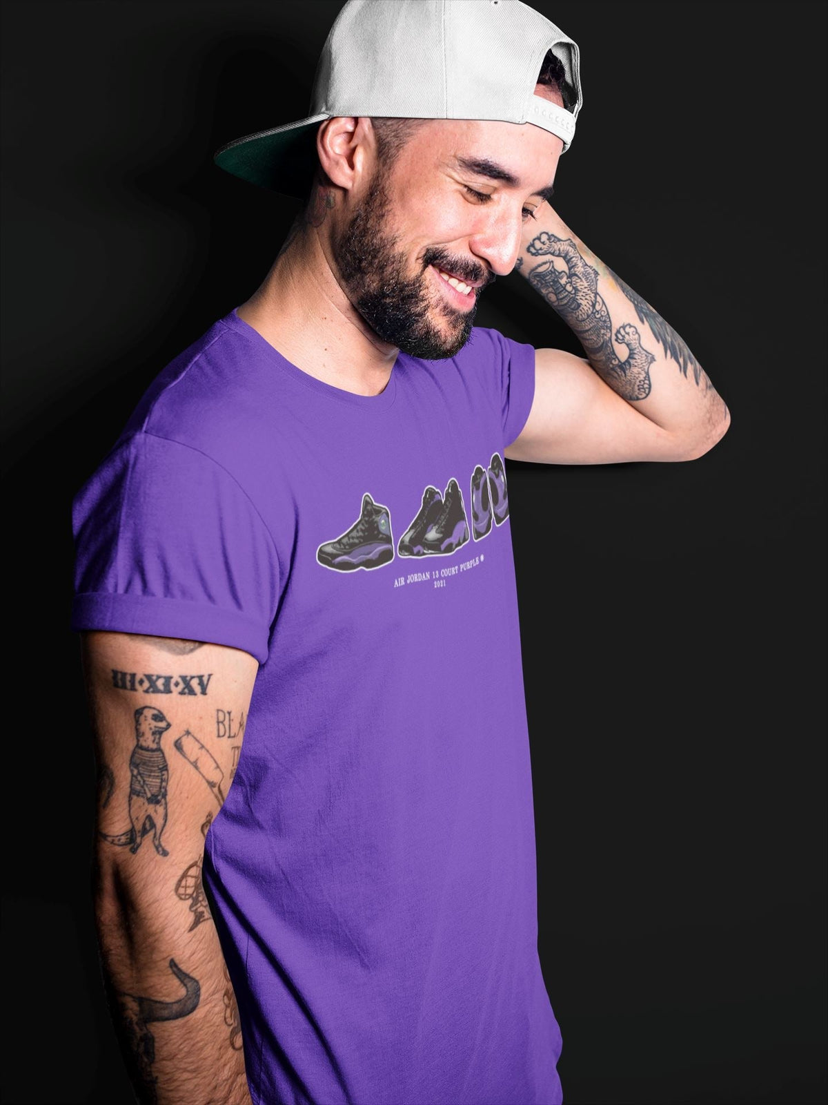 Jordan 13 Court Purple Sneaker Matching T-Shirt Air Jordan 13 Prelude Sneaker Tees Jordan 13 Court Purple Sneaker Release Tees Crew Neck Tees