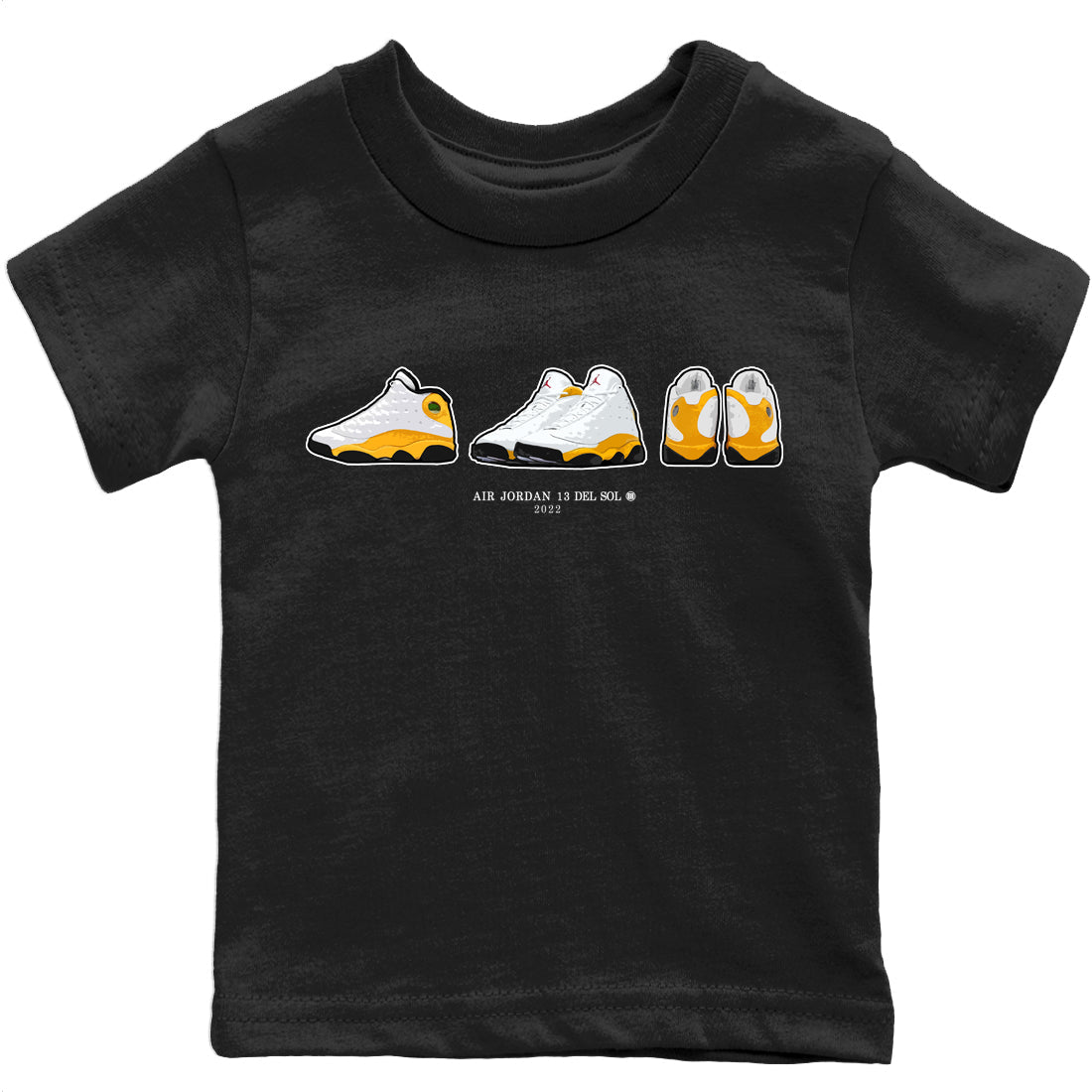 Jordan 13 Del Sol Sneaker Matching T-Shirt Air Jordan 13 Prelude Sneaker Tees Jordan 13 Del Sol Sneaker Release Tees Kids Shirts