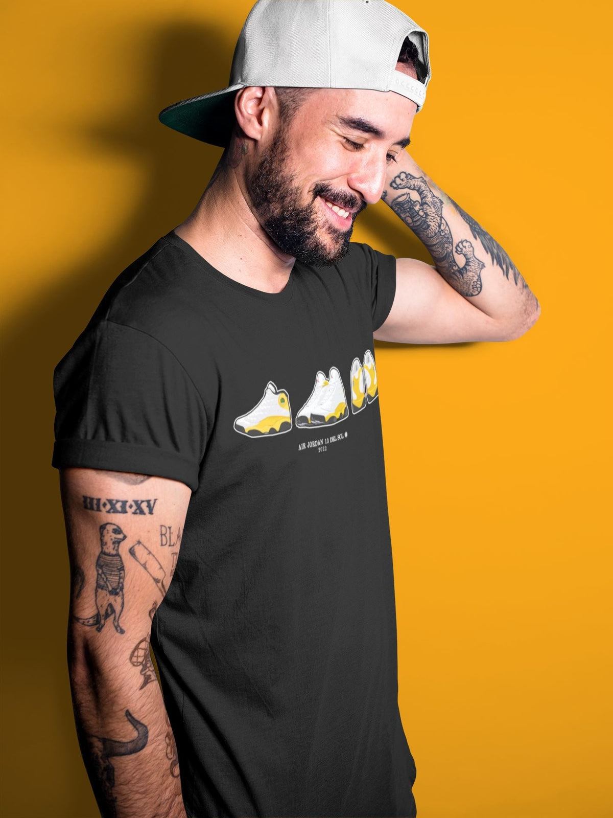 Jordan 13 Del Sol Sneaker Matching T-Shirt Air Jordan 13 Prelude Sneaker Tees Jordan 13 Del Sol Sneaker Release Tees Crew Neck Tees