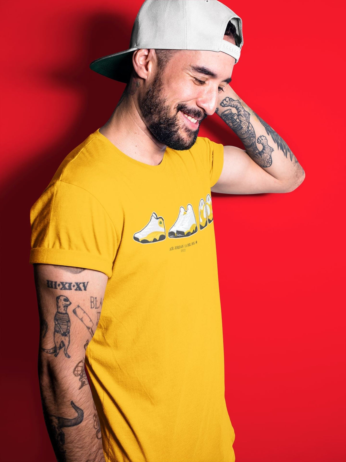 Jordan 13 Del Sol Sneaker Matching T-Shirt Air Jordan 13 Prelude Sneaker Tees Jordan 13 Del Sol Sneaker Release Tees Crew Neck Tees
