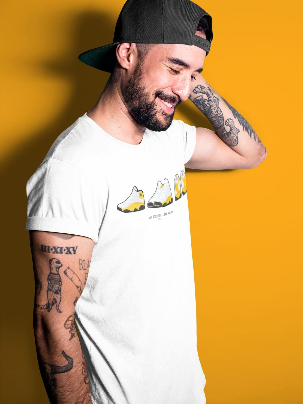 Jordan 13 Del Sol Sneaker Matching T-Shirt Air Jordan 13 Prelude Sneaker Tees Jordan 13 Del Sol Sneaker Release Tees Crew Neck Tees
