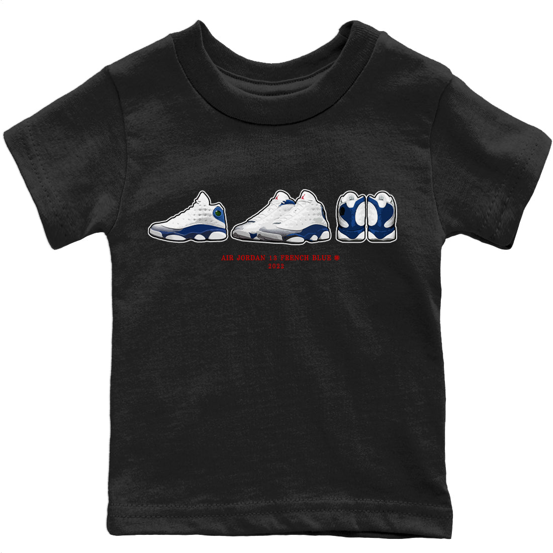 Jordan 13 French Blue Sneaker Matching T-Shirt Air Jordan 13 Prelude Sneaker Tees Jordan 13 French Blue Sneaker Release Tees Kids Shirts
