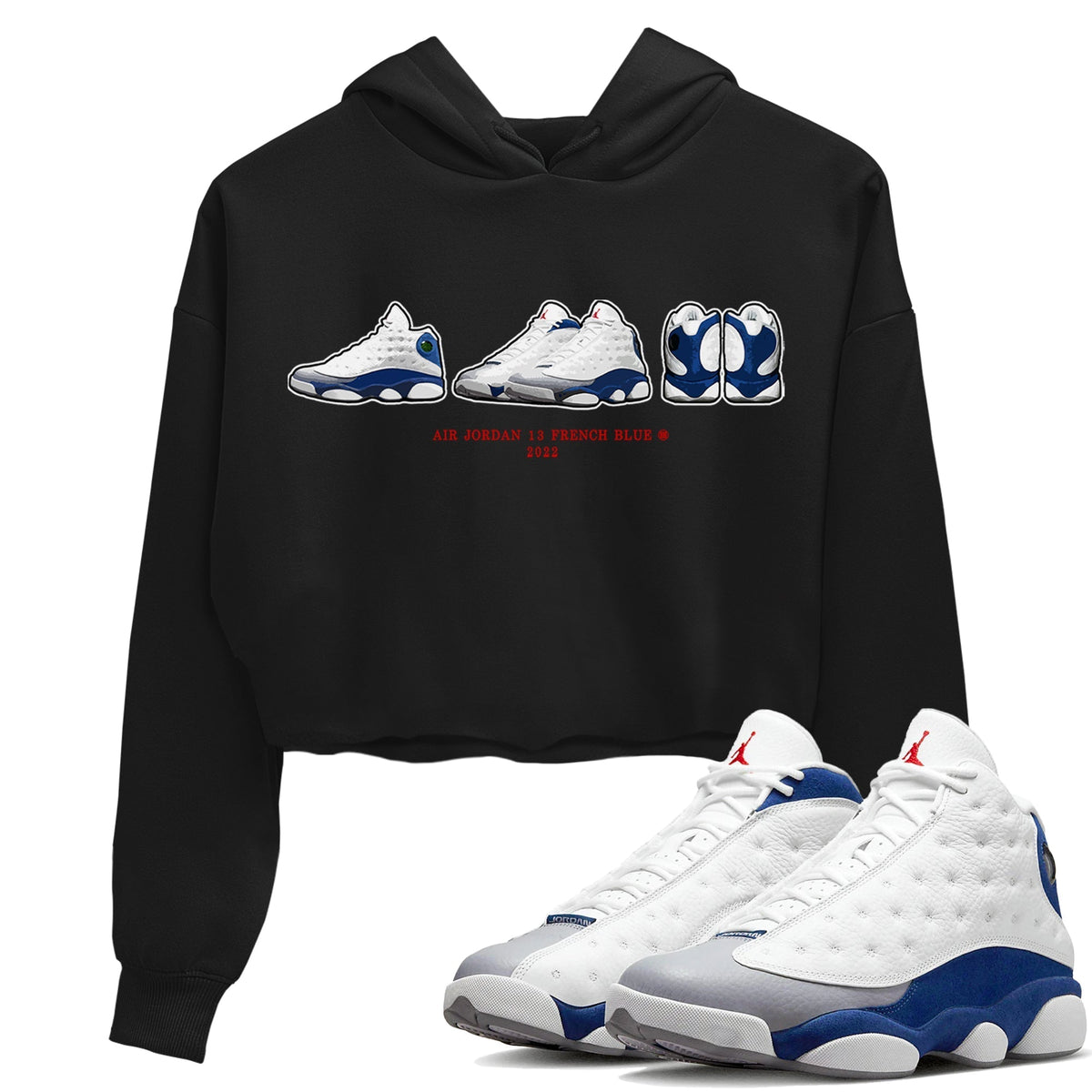 Jordan 13 French Blue Sneaker Matching T-Shirt Air Jordan 13 Prelude Sneaker Tees Jordan 13 French Blue Sneaker Release Tees Women's Shirts