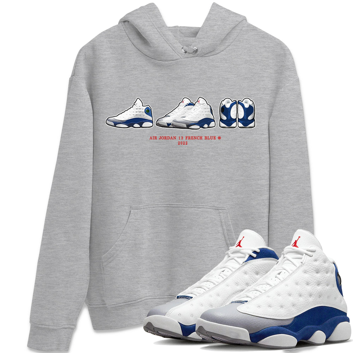 Jordan 13 French Blue Sneaker Matching T-Shirt Air Jordan 13 Prelude Sneaker Tees Jordan 13 French Blue Sneaker Release Tees Crew Neck Tees