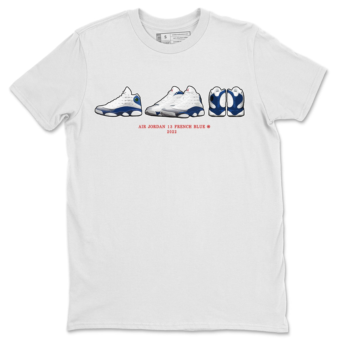 Jordan 13 French Blue Sneaker Matching T-Shirt Air Jordan 13 Prelude Sneaker Tees Jordan 13 French Blue Sneaker Release Tees Crew Neck Tees