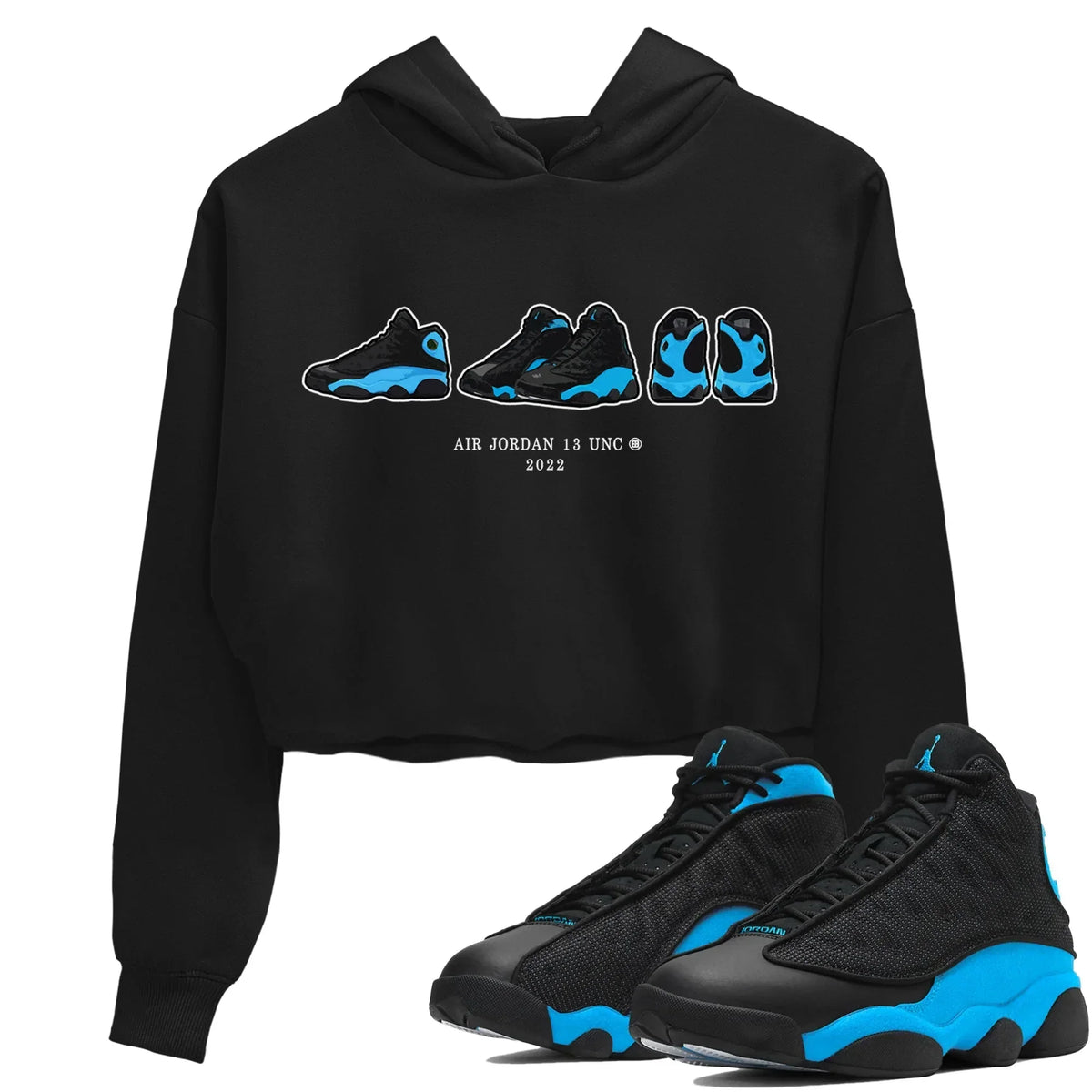 Jordan 13 UNC Sneaker Matching T-Shirt Air Jordan 13 Prelude Sneaker Tees Jordan 13 UNC Sneaker Release Tees Women's Shirts
