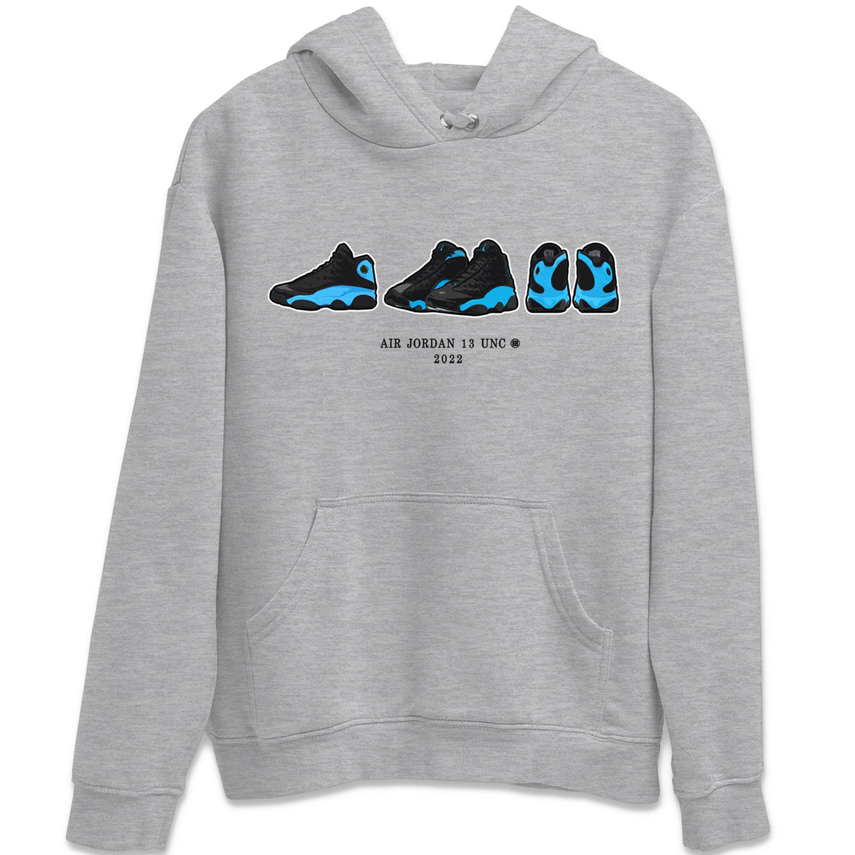 Jordan 13 UNC Sneaker Matching T-Shirt Air Jordan 13 Prelude Sneaker Tees Jordan 13 UNC Sneaker Release Tees Crew Neck Tees