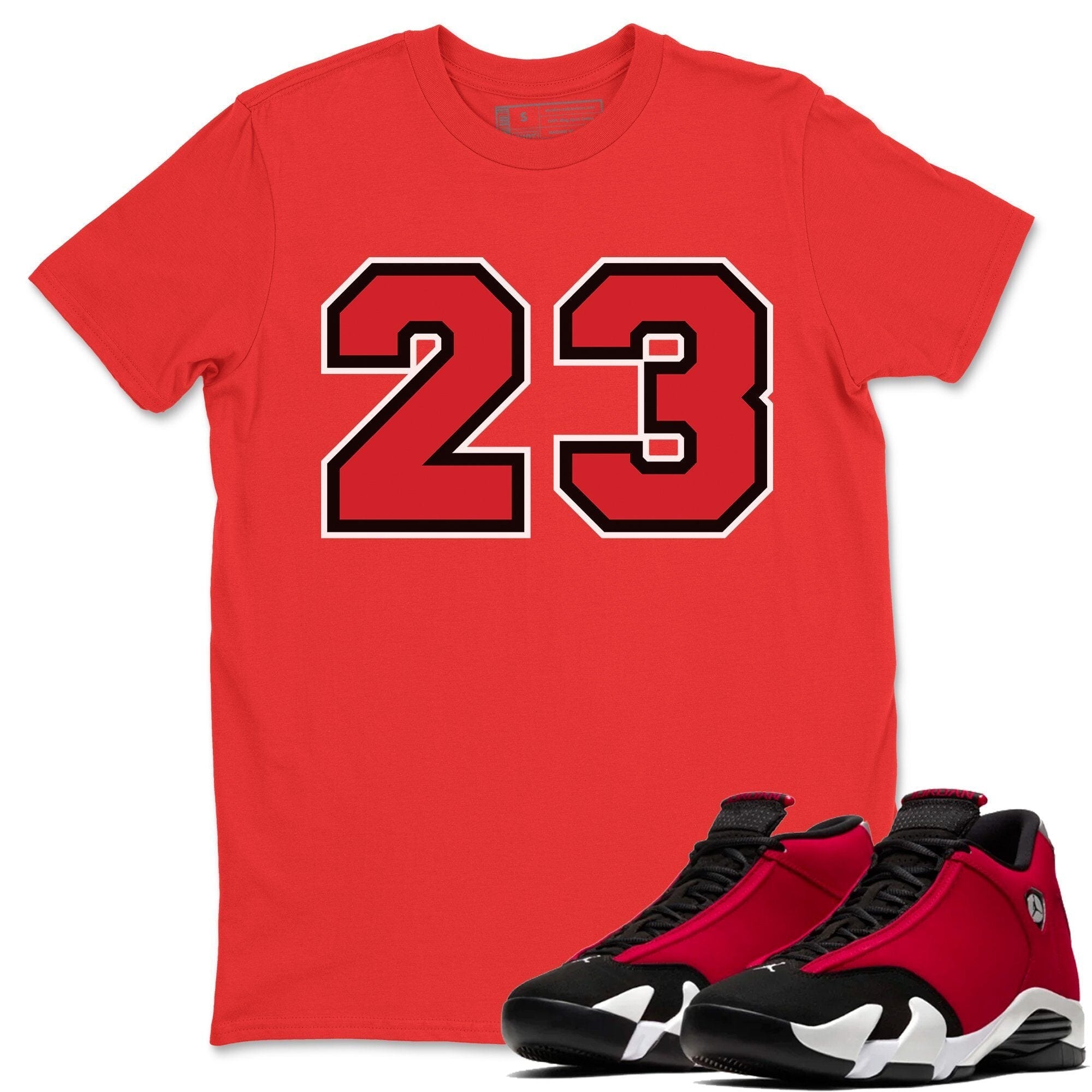 Jordan 14 Gym Red Sneaker Matching T-Shirt 23 Sneaker Tees Jordan 14 Gym Red Sneaker Release Tees Crew Neck Tees