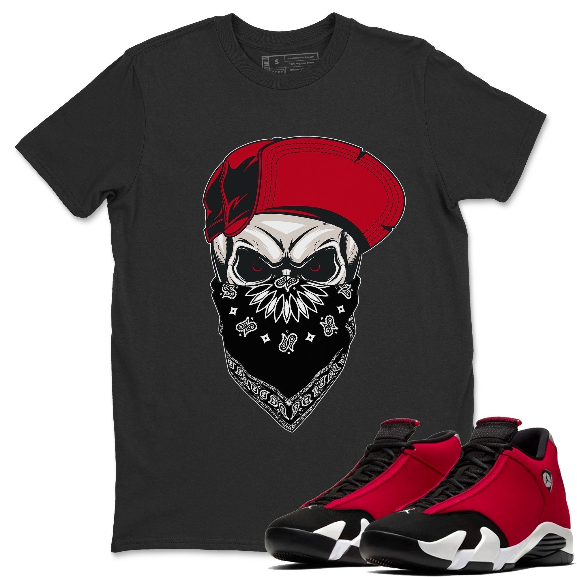Jordan 14 Gym Red Sneaker Matching T-Shirt Skull Hat Sneaker Tees Jordan 14 Gym Red Sneaker Release Tees Crew Neck Tees
