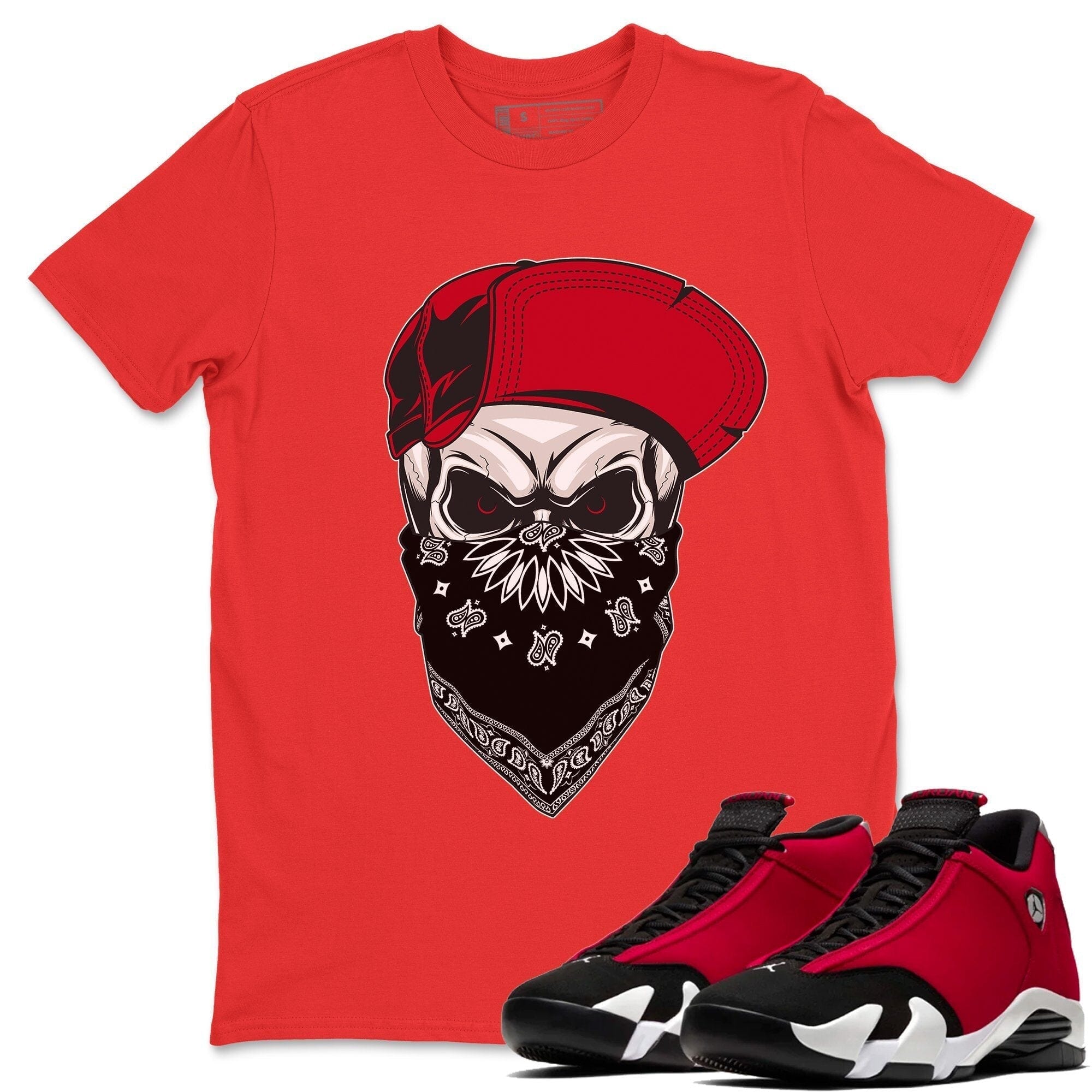 Jordan 14 Gym Red Sneaker Matching T-Shirt Skull Hat Sneaker Tees Jordan 14 Gym Red Sneaker Release Tees Crew Neck Tees