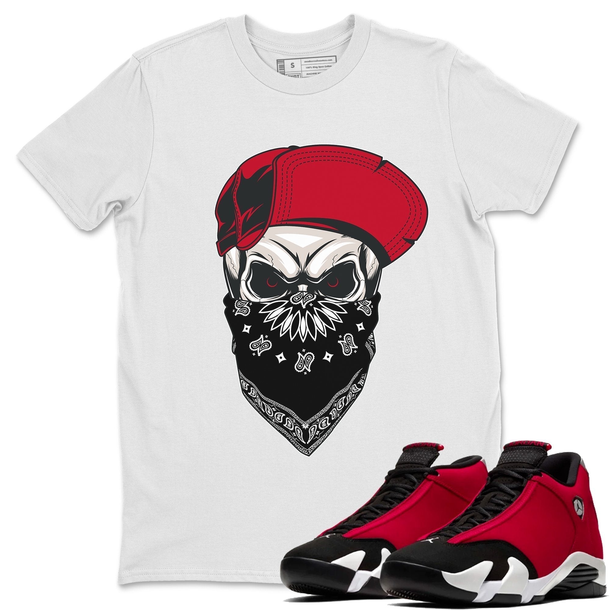 Jordan 14 Gym Red Sneaker Matching T-Shirt Skull Hat Sneaker Tees Jordan 14 Gym Red Sneaker Release Tees Crew Neck Tees