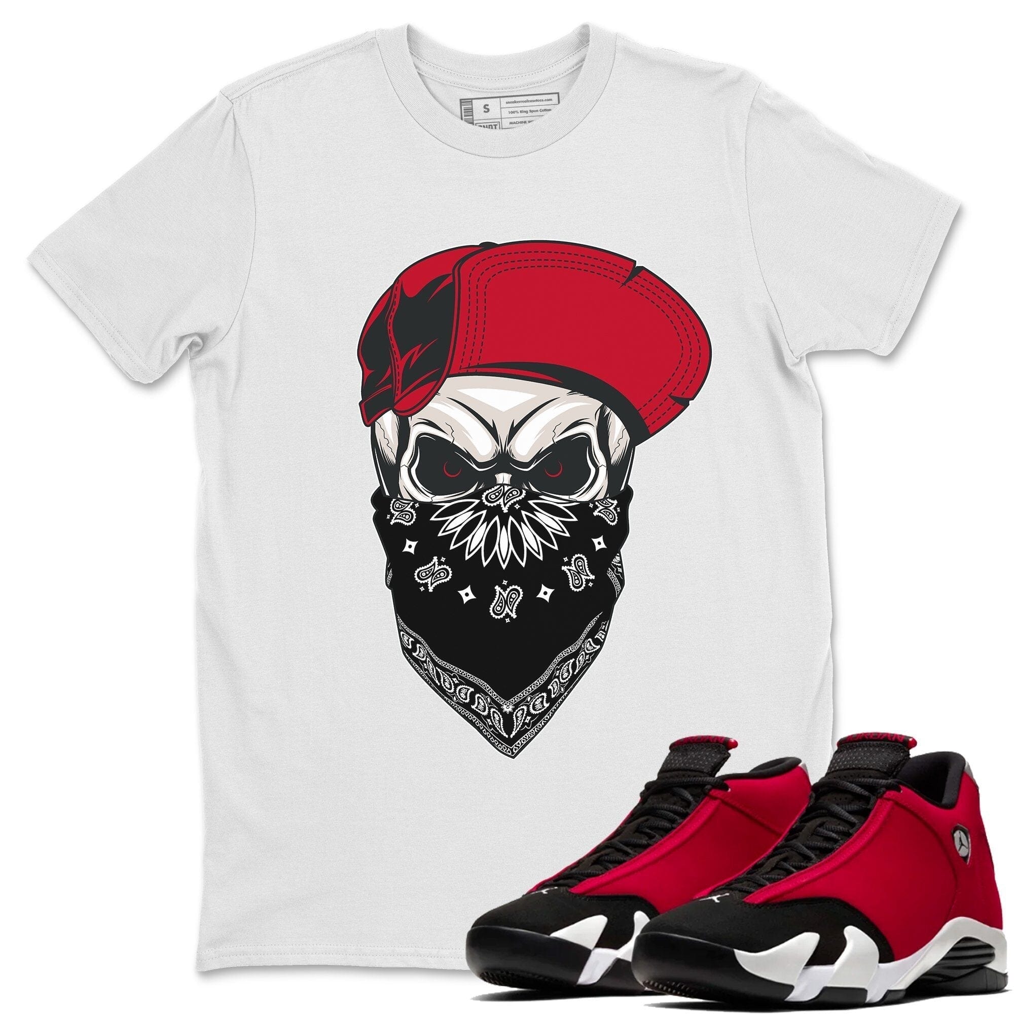 Jordan 14 Gym Red Sneaker Matching T-Shirt Skull Hat Sneaker Tees Jordan 14 Gym Red Sneaker Release Tees Crew Neck Tees