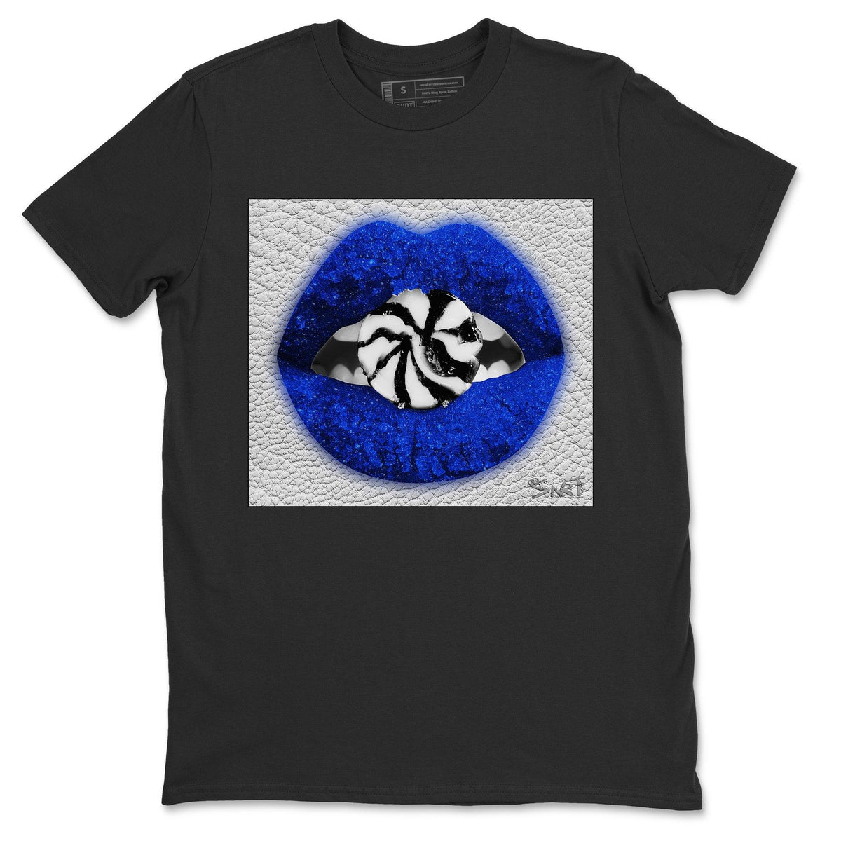 Jordan 14 Hyper Royal Sneaker Matching T-Shirt Lips Candy Sneaker Tees Jordan 14 Hyper Royal Sneaker Release Tees Crew Neck Tees
