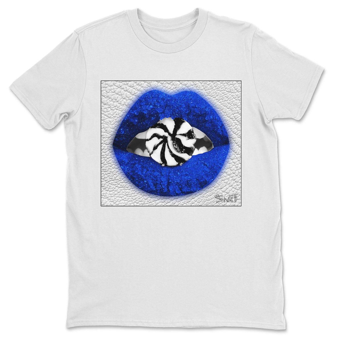 Jordan 14 Hyper Royal Sneaker Matching T-Shirt Lips Candy Sneaker Tees Jordan 14 Hyper Royal Sneaker Release Tees Crew Neck Tees