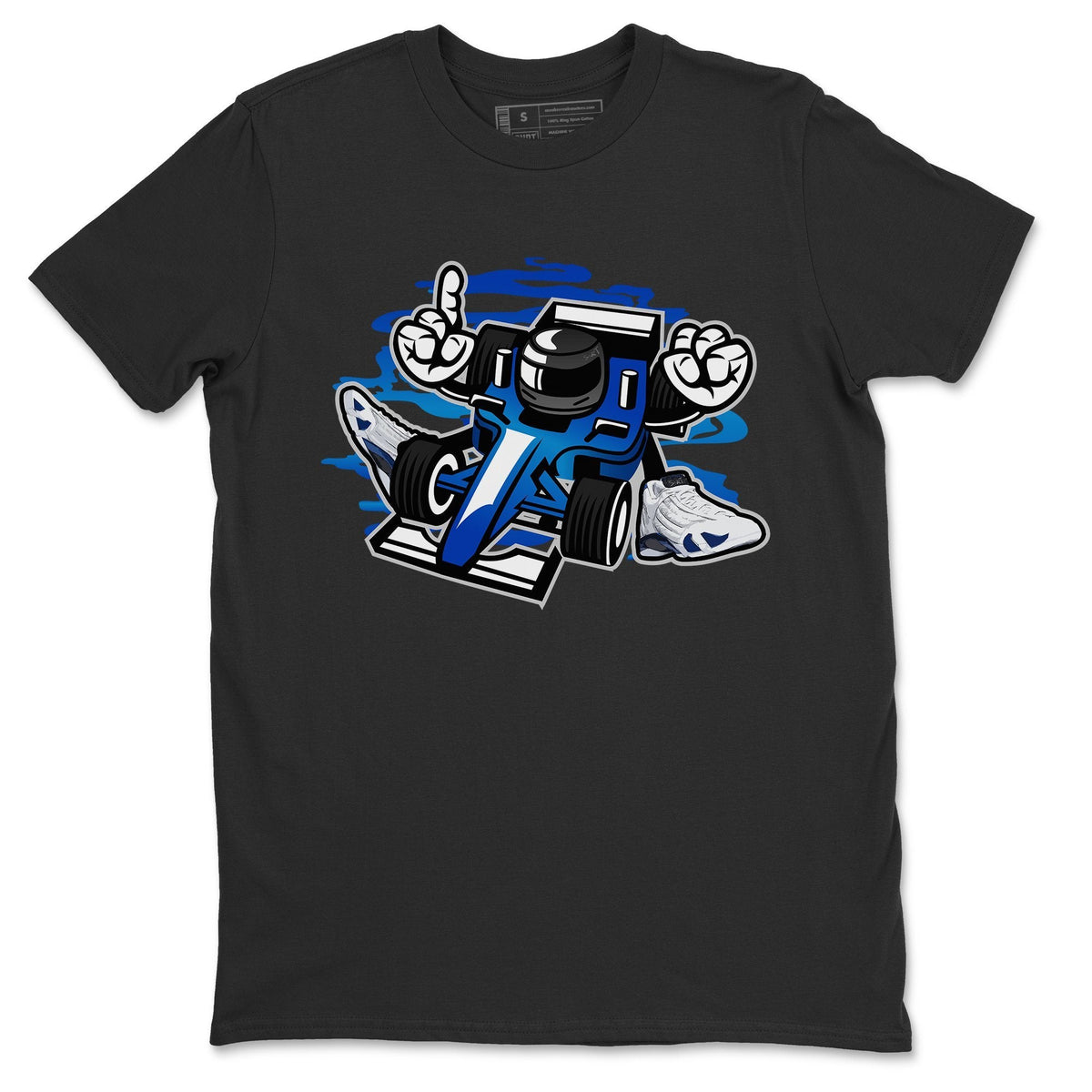 Jordan 14 Hyper Royal Sneaker Matching T-Shirt Racer Sneaker Tees Jordan 14 Hyper Royal Sneaker Release Tees Crew Neck Tees