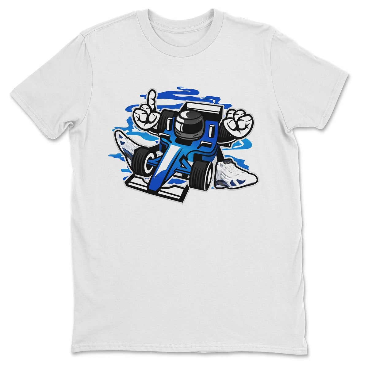 Jordan 14 Hyper Royal Sneaker Matching T-Shirt Racer Sneaker Tees Jordan 14 Hyper Royal Sneaker Release Tees Crew Neck Tees