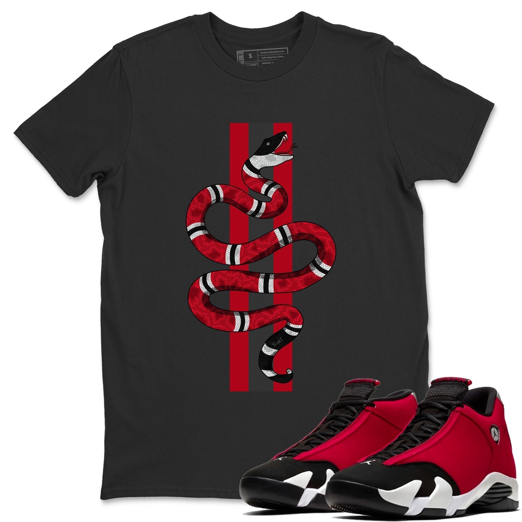 Jordan 14 Gym Red Sneaker Matching T-Shirt Snake Sneaker Tees Jordan 14 Gym Red Sneaker Release Tees Crew Neck Tees