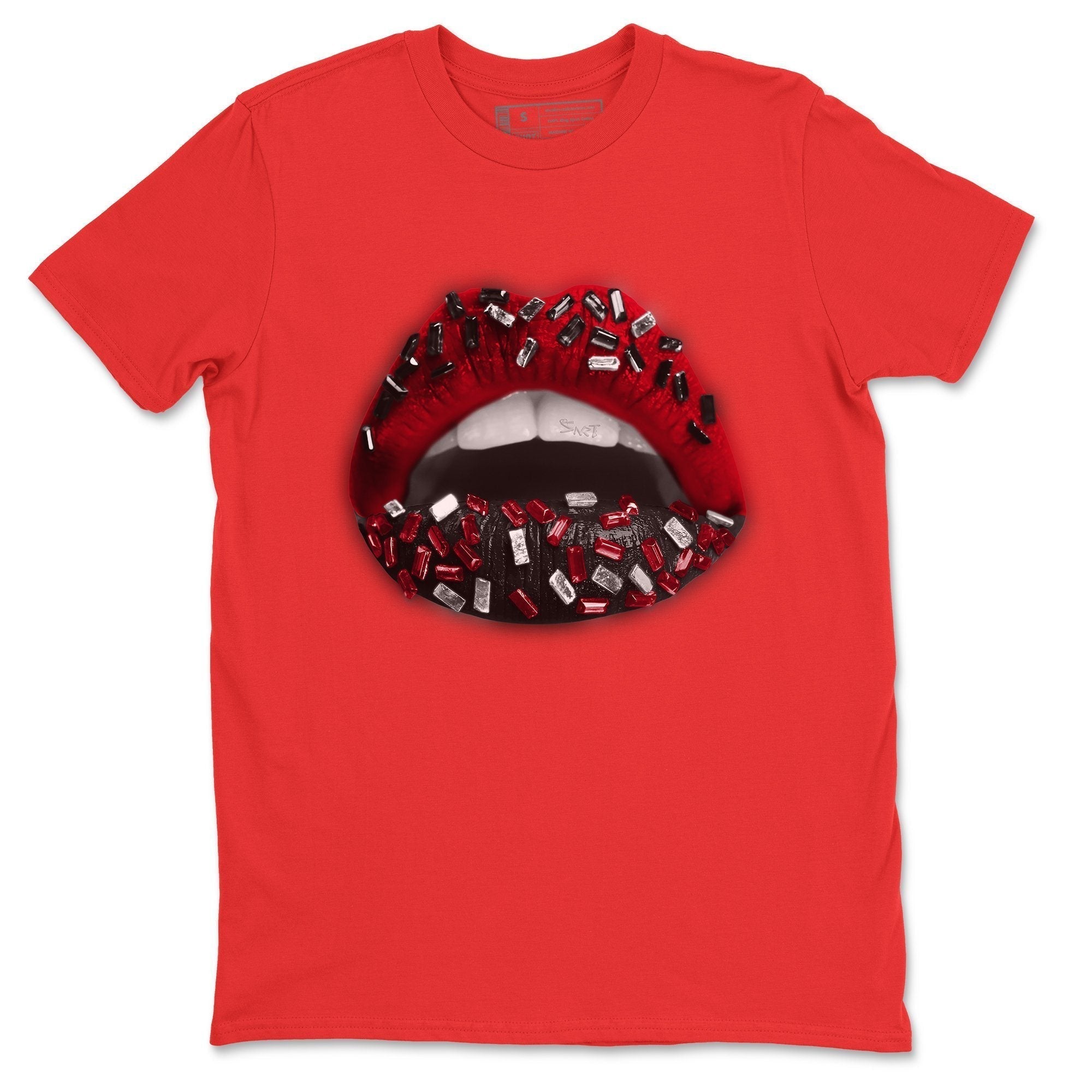 Jordan 14 Gym Red Sneaker Matching T-Shirt Lips Jewel Sneaker Tees Jordan 14 Gym Red Sneaker Release Tees Crew Neck Tees