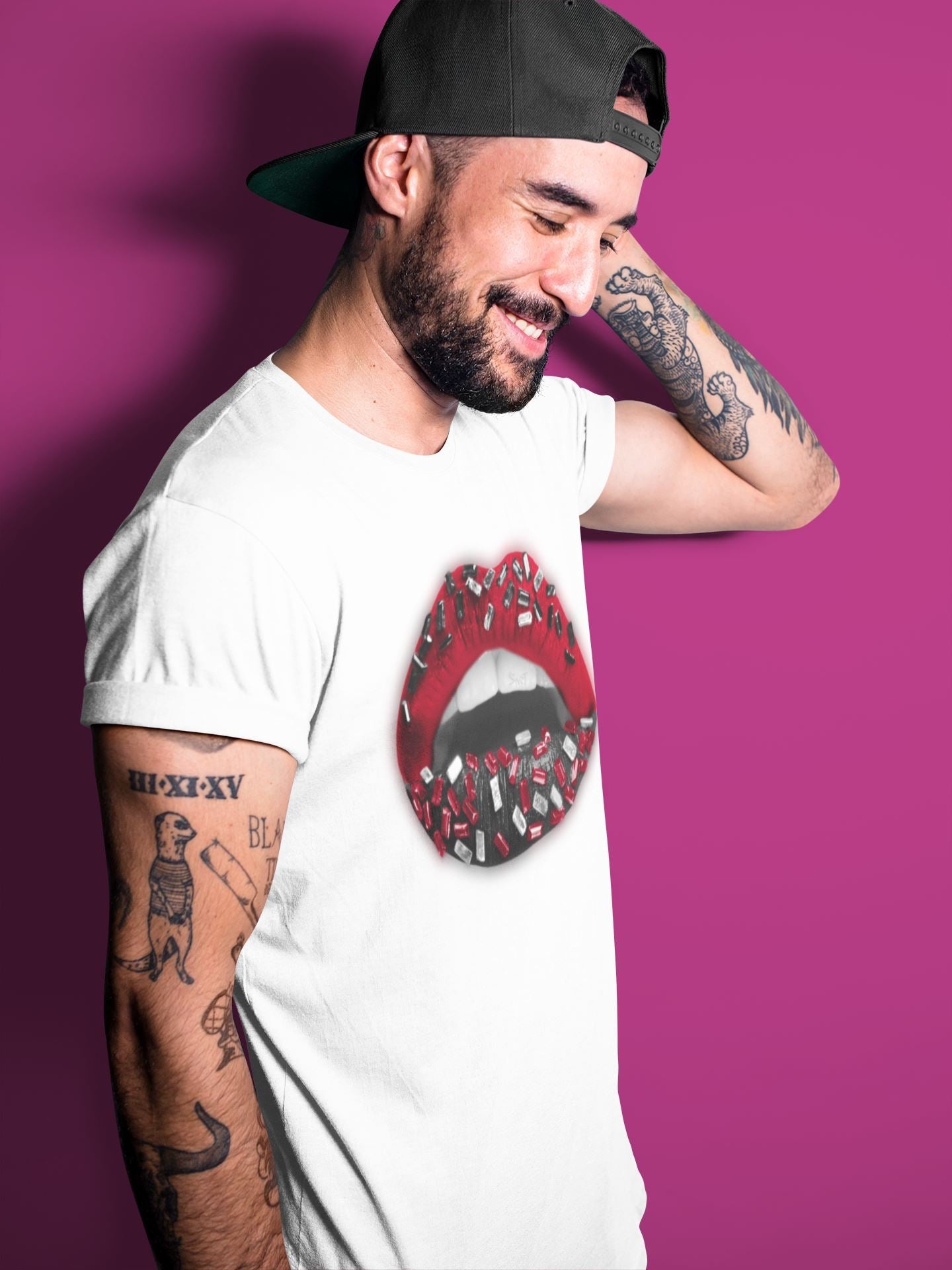 Jordan 14 Gym Red Sneaker Matching T-Shirt Lips Jewel Sneaker Tees Jordan 14 Gym Red Sneaker Release Tees Crew Neck Tees