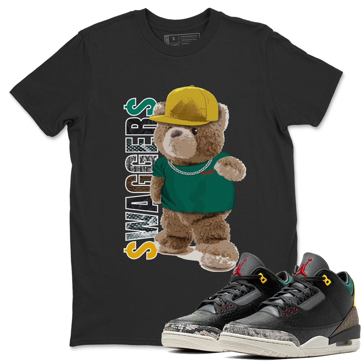 Jordan 3 Animal Instinct 2.0 Sneaker Matching T-Shirt Bear Swaggers Sneaker Tees Jordan 3 Animal Instinct 2.0 Sneaker Release Tees Crew Neck Tees
