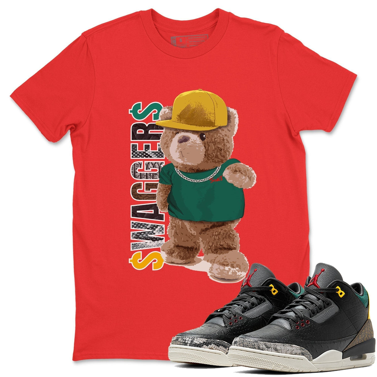 Jordan 3 Animal Instinct 2.0 Sneaker Matching T-Shirt Bear Swaggers Sneaker Tees Jordan 3 Animal Instinct 2.0 Sneaker Release Tees Crew Neck Tees