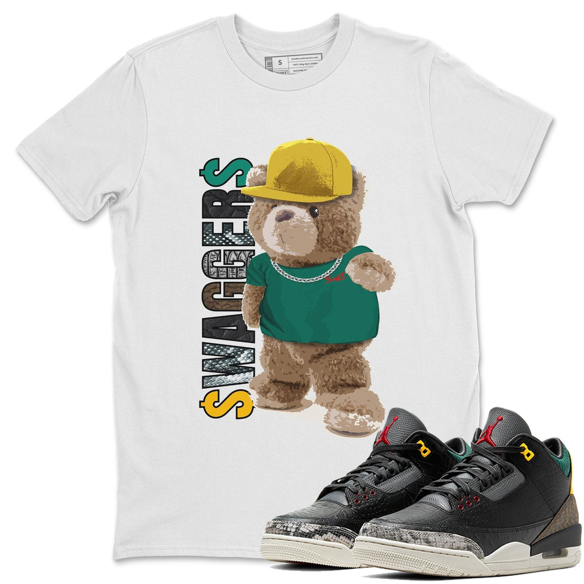 Jordan 3 Animal Instinct 2.0 Sneaker Matching T-Shirt Bear Swaggers Sneaker Tees Jordan 3 Animal Instinct 2.0 Sneaker Release Tees Crew Neck Tees