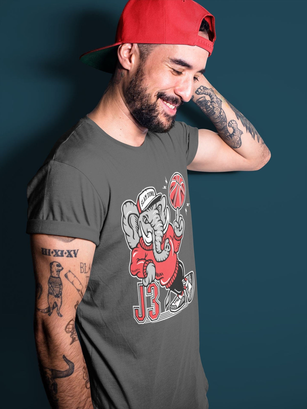 Jordan 3 Fire Red Sneaker Matching T-Shirt Elephant Sneaker Tees Jordan 3 Fire Red Sneaker Release Tees Crew Neck Tees