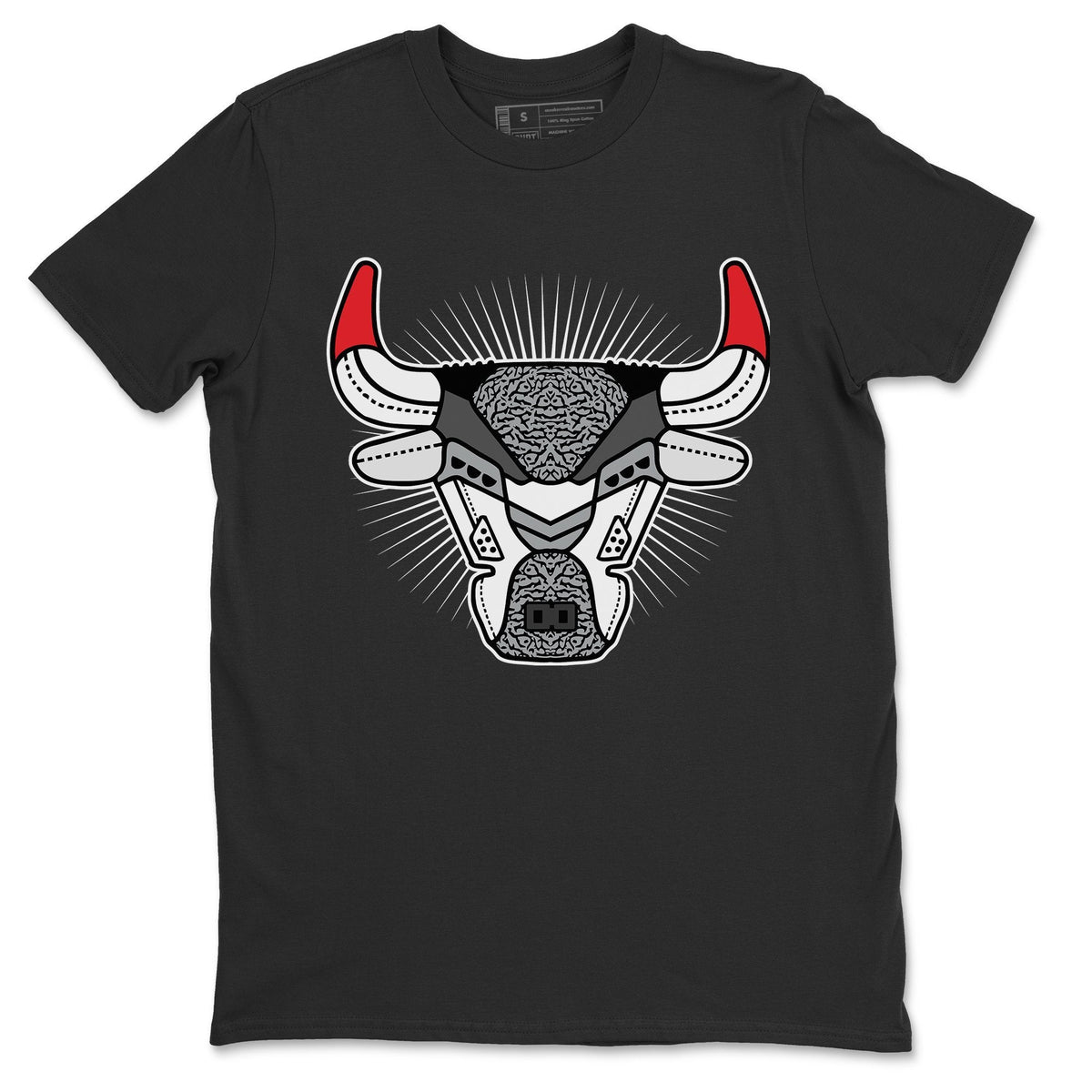 Jordan 3 Fire Red Sneaker Matching T-Shirt Bull Head Sneaker Tees Jordan 3 Fire Red Sneaker Release Tees Crew Neck Tees