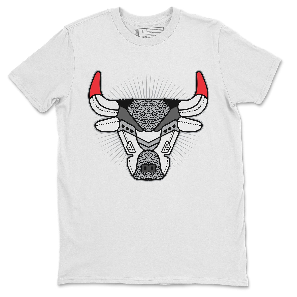 Jordan 3 Fire Red Sneaker Matching T-Shirt Bull Head Sneaker Tees Jordan 3 Fire Red Sneaker Release Tees Crew Neck Tees