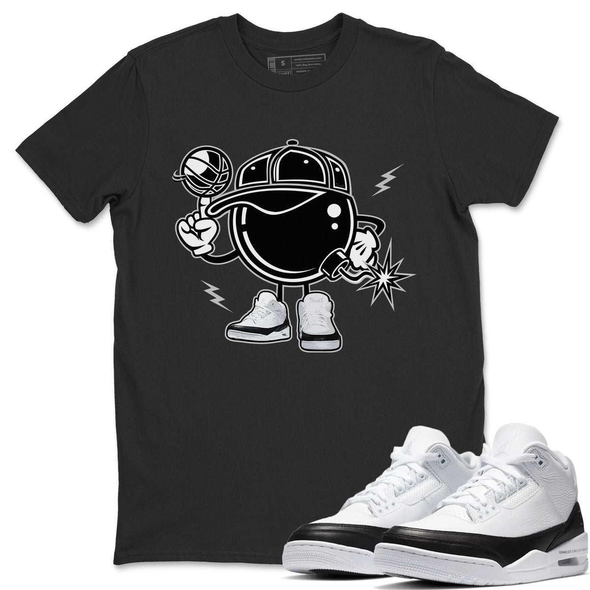 Jordan 3 Fragment Sneaker Matching T-Shirt Basket Bombers Sneaker Tees Jordan 3 Fragment Sneaker Release Tees Crew Neck Tees