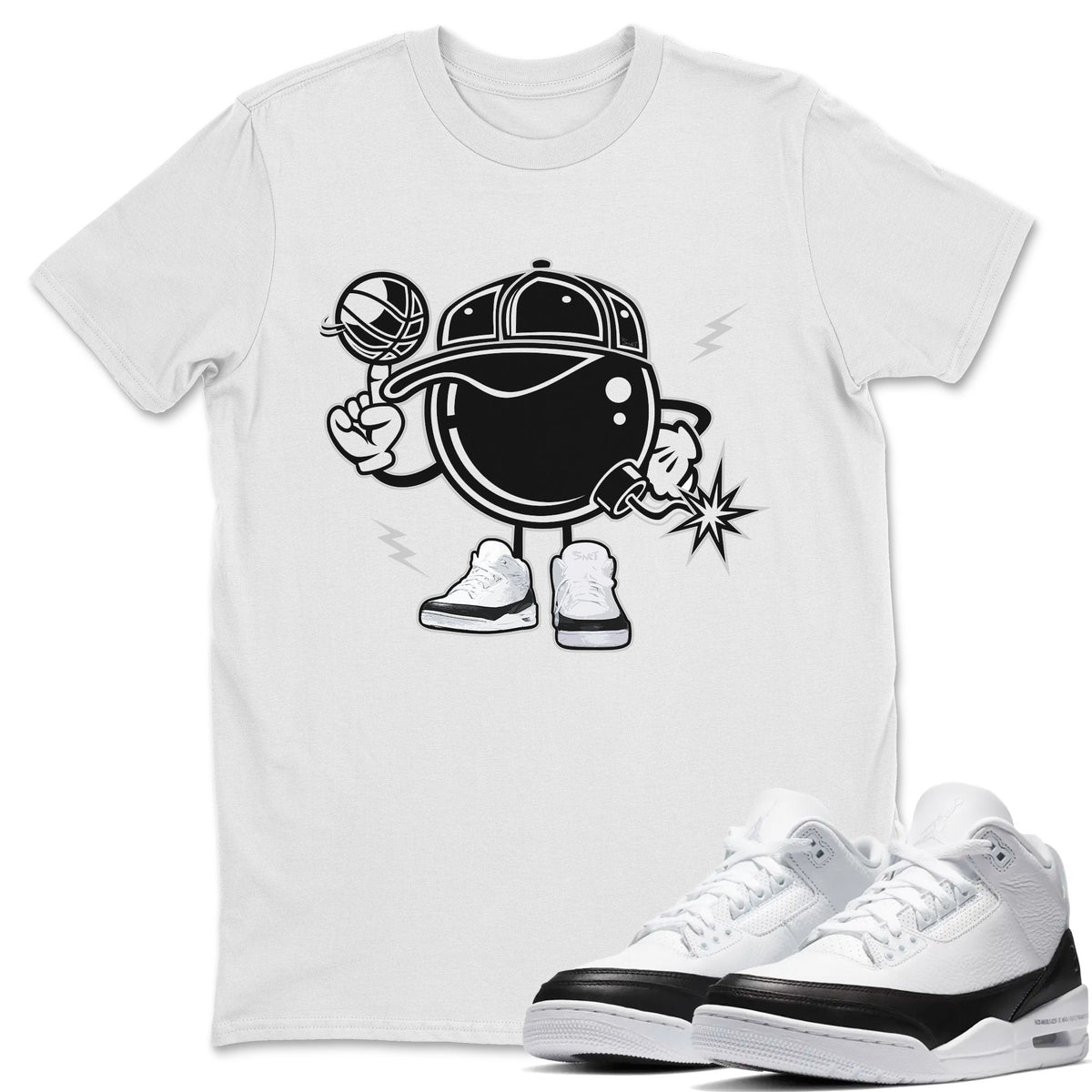 Jordan 3 Fragment Sneaker Matching T-Shirt Basket Bombers Sneaker Tees Jordan 3 Fragment Sneaker Release Tees Crew Neck Tees