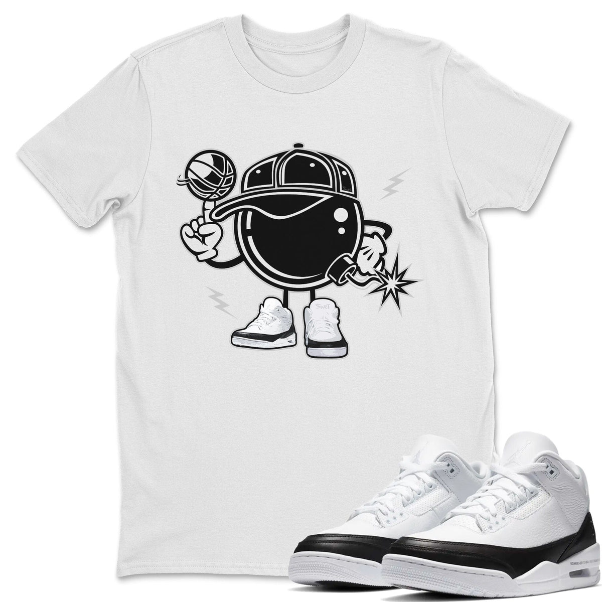 Jordan 3 Fragment Sneaker Matching T-Shirt Basket Bombers Sneaker Tees Jordan 3 Fragment Sneaker Release Tees Crew Neck Tees