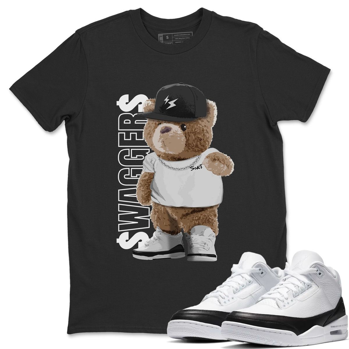 Jordan 3 Fragment Sneaker Matching T-Shirt Bear Swaggers Sneaker Tees Jordan 3 Fragment Sneaker Release Tees Crew Neck Tees