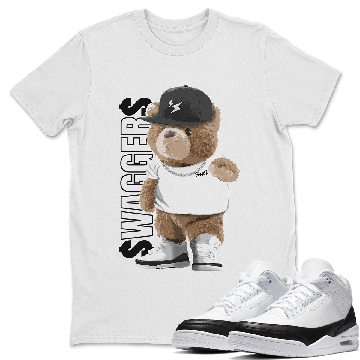 Jordan 3 Fragment Sneaker Matching T-Shirt Bear Swaggers Sneaker Tees Jordan 3 Fragment Sneaker Release Tees Crew Neck Tees