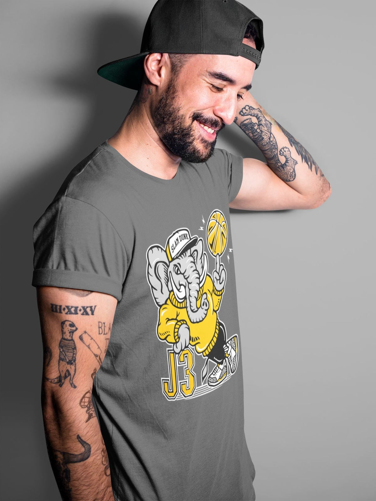 Jordan 3 Laser Orange Sneaker Matching T-Shirt Elephant Sneaker Tees Jordan 3 Laser Orange Sneaker Release Tees Crew Neck Tees