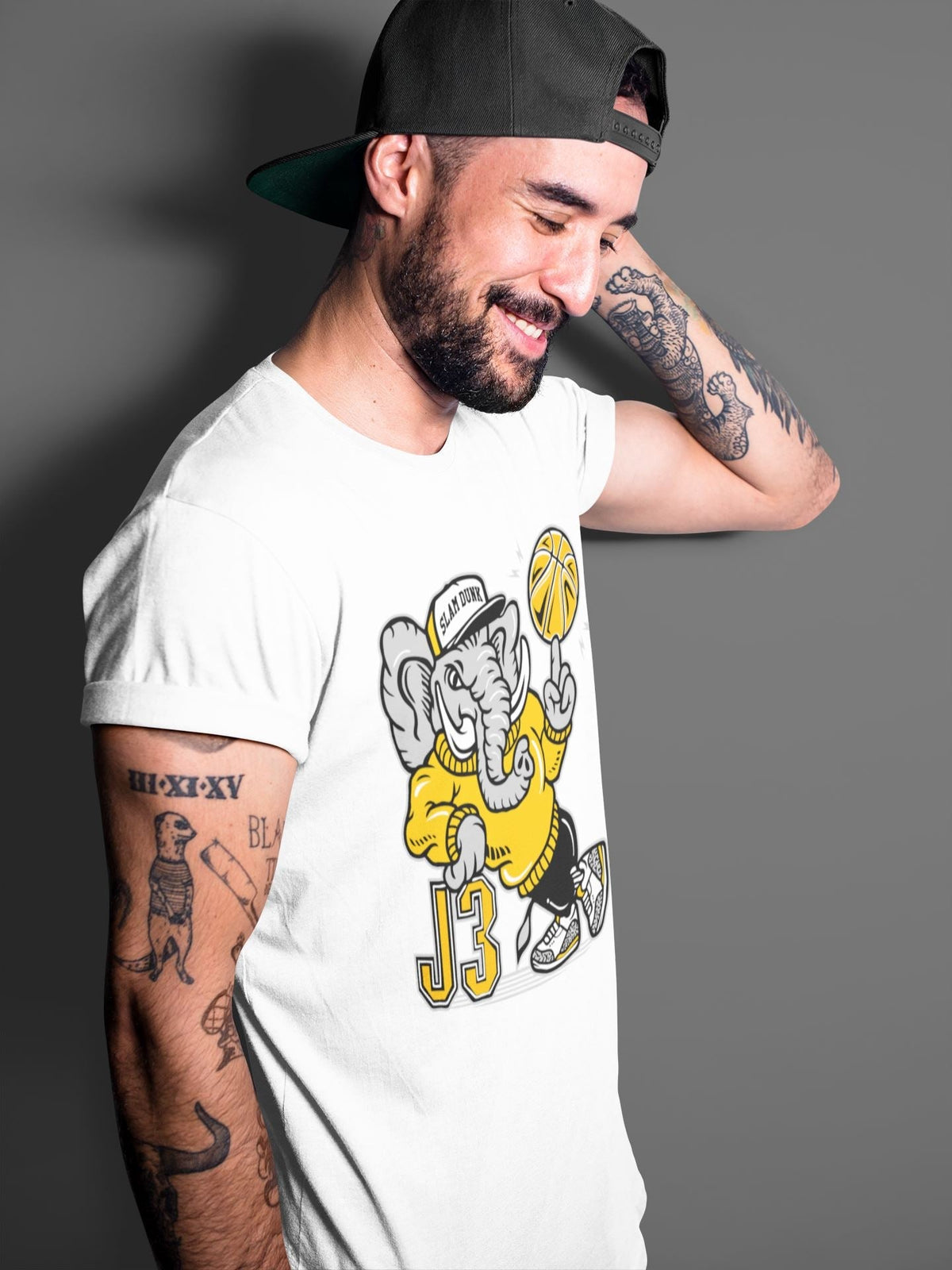 Jordan 3 Laser Orange Sneaker Matching T-Shirt Elephant Sneaker Tees Jordan 3 Laser Orange Sneaker Release Tees Crew Neck Tees