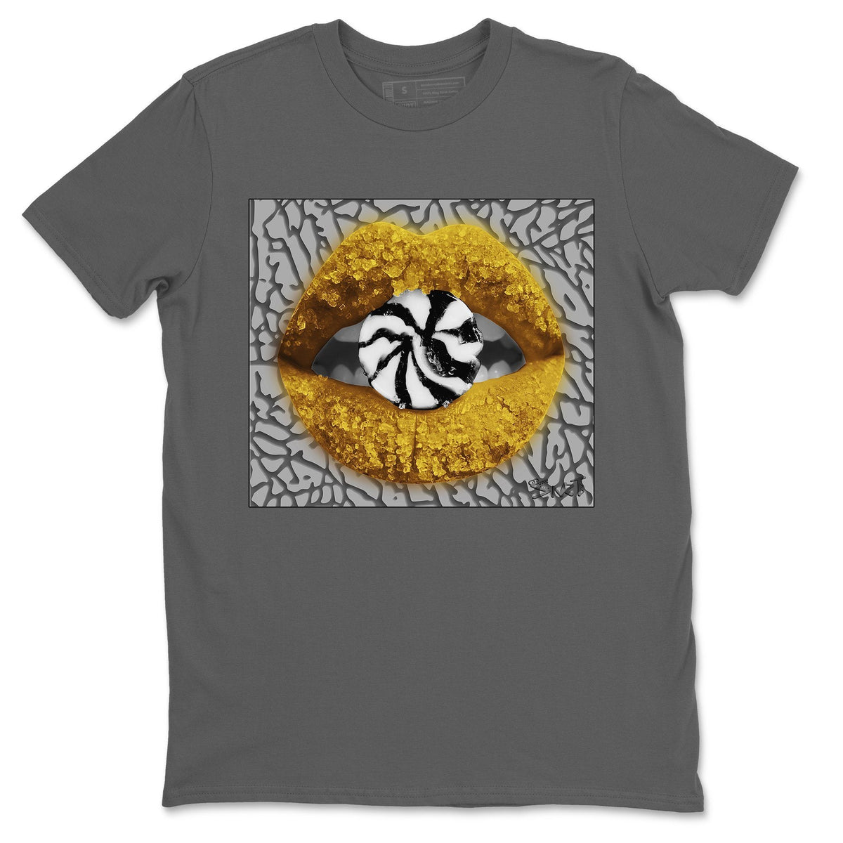 Jordan 3 Laser Orange Sneaker Matching T-Shirt Lips Candy Sneaker Tees Jordan 3 Laser Orange Sneaker Release Tees Crew Neck Tees